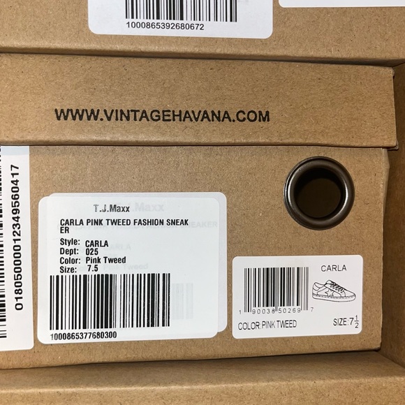 Vintage Havana Carla Pink Tweed Fashion Sneakers Women’s Size 7.5 - Picture 10 of 11